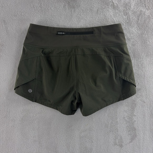 Lululemon Morning Miles Shorts Womens Size 4 Green Speed Running Athletic - Picture 1 of 5
